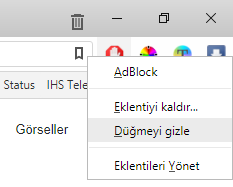 Vivaldi Browser'da Eklenti Düğmesi Gizlemek